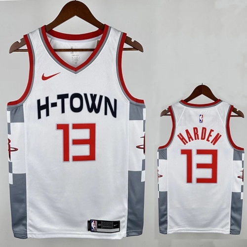 19/20 ROCKETS Harden #13 White Top Quality Hot Pressing NBA Jersey (City Edition)城市版