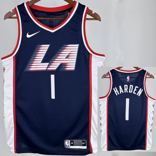 2018/2019 Clippers HARDEN #1 Dark Blue City Edition Top Quality Hot Pressing NBA Jersey