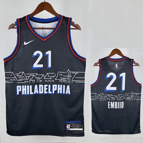 20/21 76ERS ENBID # 21 Royal Blue (City Edition) Top Quality Hot Pressing NBA Jersey城市版