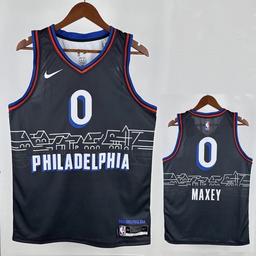 20/21 76ERS MAX # 0 Royal Blue (City Edition) Top Quality Hot Pressing NBA Jersey城市版