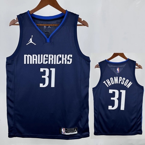 20/21 Dallas Mavericks THOMPSON #31 Blue Flying Man Top Quality Hot Pressing NBA Jersey飞人（V领）