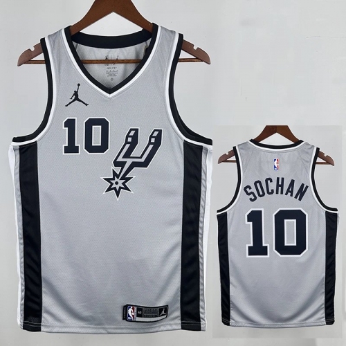 20/21 Sa Spurs SUOHAN #10 Grey Flying Man Edition Top Quality Hot Pressing NBA Jersey(飞人）