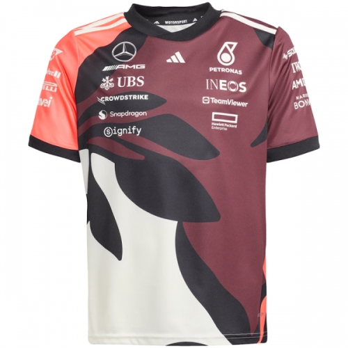 2025 F1 Mercedes Maroon Racing Suit(圆领)