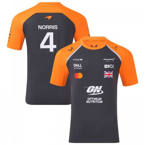 2025 McLaren Dark Blue #4 Round Neck Racing Suit(圆领)