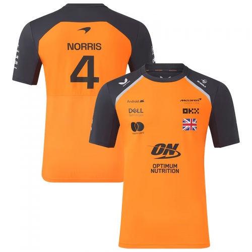 2025 McLaren Orange #4 Round Neck Racing Suit(圆领)