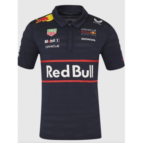 2025 Red Bull Black Polo Racing Suit (翻领)