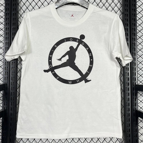 2025 T244 Flying Man Co branded Edition White Pure Cotton T-shirt