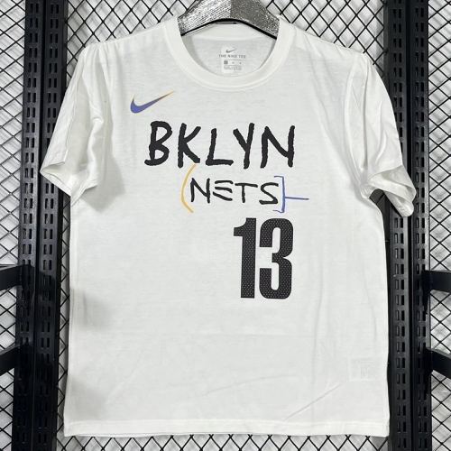 2025 T251 Nets HARDEN # 13 NK White Pure Cotton T-shirt