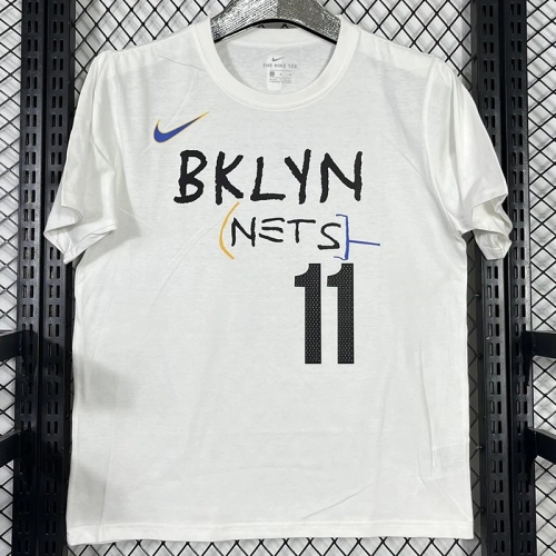 2025 T252 Nets IRVING # 11 NK White Pure Cotton T-shirt