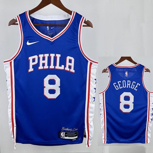 22/23 76ERS GEORGE # 8 Blue Away Top Quality Hot Pressing NBA Jersey客场