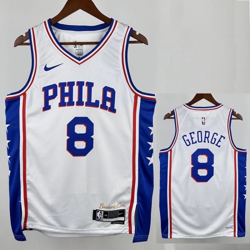 22/23 76ERS GEORGE # 8 White Home Top Quality Hot Pressing NBA Jersey主场