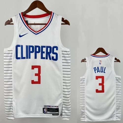 22/23 Clippers PUAL # 3 White Top Quality Hot Pressing NBA Jersey