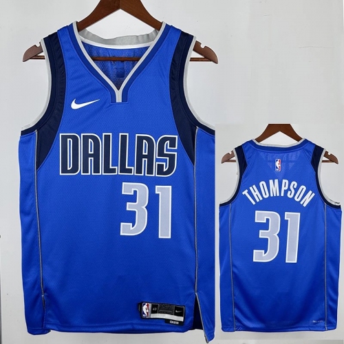 22/23 Dallas Mavericks THOMPSON #31 Blue Away Top Quality Hot Pressing NBA Jersey客场（V领）