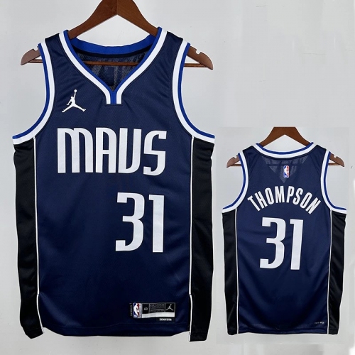 22/23 Dallas Mavericks THOMPSON #31 Royal Blue Flying Man Top Quality Hot Pressing NBA Jersey飞人版（V领）