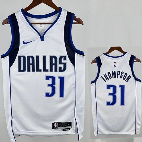 22/23 Dallas Mavericks THOMPSON #31 White Home Top Quality Hot Pressing NBA Jersey主场（V领）