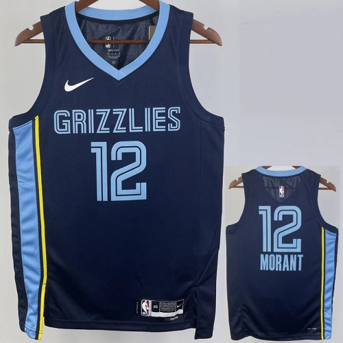 22/23 GRIZZLIES MORANT #12 Dark Blue Top Quality Hot Pressing NBA Jersey