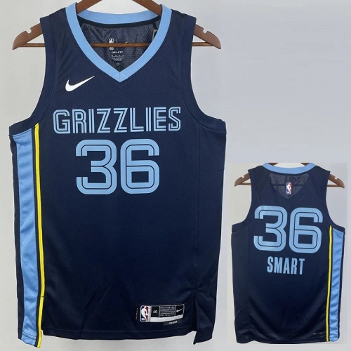 22/23 GRIZZLIES SMART #36 Dark Blue Top Quality Hot Pressing NBA Jersey