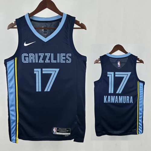 22/23 Grizzlies KAWAMURA #17 Dark Blue Top Quality Hot Pressing NBA Jersey
