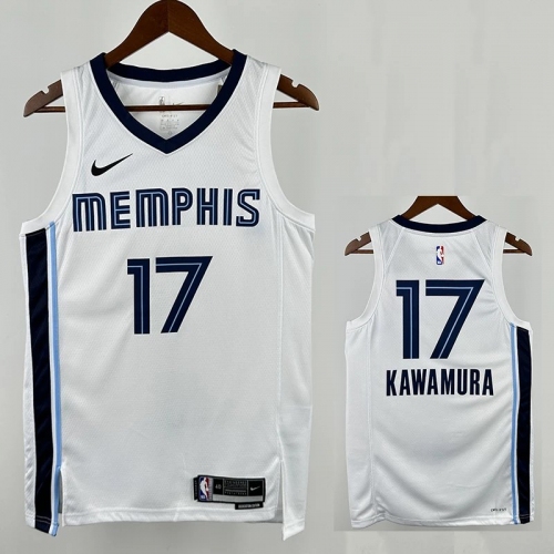 22/23 Grizzlies KAWAMURA #17 White Top Quality Hot Pressing NBA Jersey