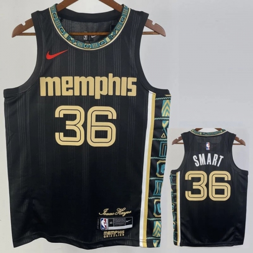 22/23 Grizzlies SMART #36 Black City Edition Top Quality Hot Pressing NBA Jersey