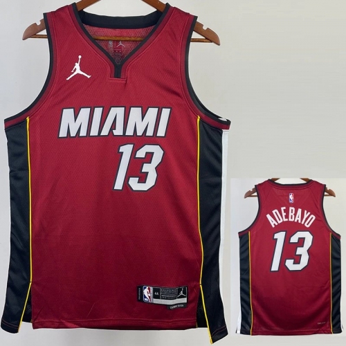 22/23 HEAT ADEBAYO #13 Red Top Quality Hot Pressing NBA Jersey (Trapeze Edition) 飞人版