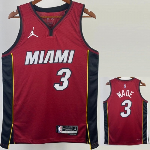 22/23 HEAT WADE #3 Red Top Quality Hot Pressing NBA Jersey (Trapeze Edition) 飞人版
