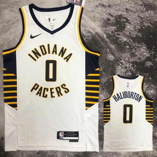 22/23 Indiana Pacers HALIBURTON #0 White Home Top Quality Hot Pressing NBA Jersey