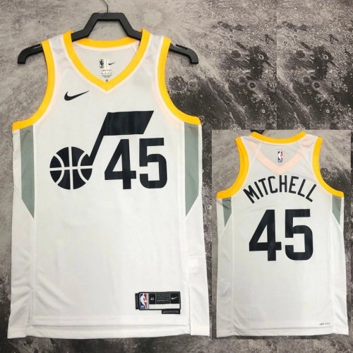 22/23 JAZZ MITCHELL #45 White Top Quality Hot Pressing NBA Jersey