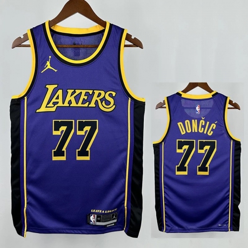 22/23 LAKERS DONCIC'#77 Blue Top Quality Hot Pressing NBA Jersey