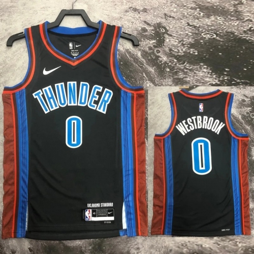 22/23 OKC WESTBROOK #0 Black Top Quality Hot Pressing NBA Jersey