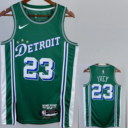 22/23 Pistons IVEY #23 Green City Edition Top Quality Hot Pressing NBA Jersey