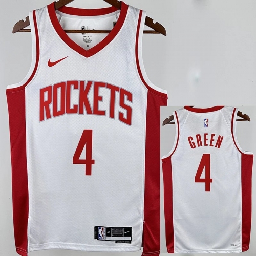 22/23 ROCKETS GREEN #4 White City Edition Home Top Quality Hot Pressing NBA Jersey