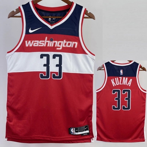 22/23 Wizards KUZMA #33 Red Top Quality Hot Pressing NBA Jersey