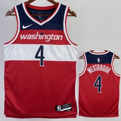 22/23 Wizards WESTBROOK #4 Red Top Quality Hot Pressing NBA Jersey