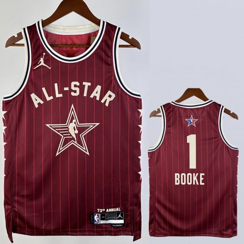 23/24 ALL-STAR BOOKE #1 Red Top Quality Hot Pressing NBA Jersey