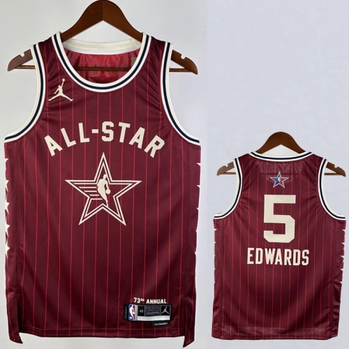 23/24 ALL-STAR EDWARDS #5 Red Top Quality Hot Pressing NBA Jersey