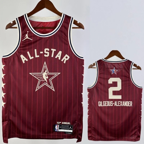 23/24 ALL-STAR GILGEOUS-ALEXANDER #2 Red Top Quality Hot Pressing NBA Jersey