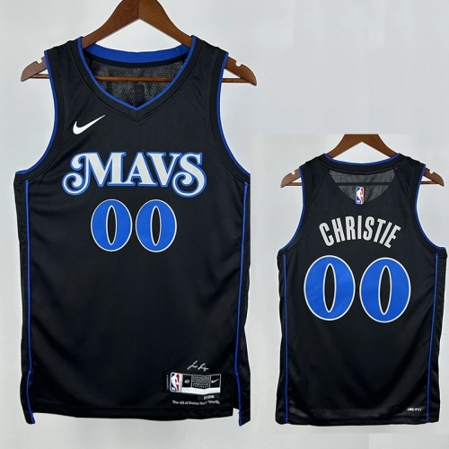 23/24 Dallas Mavericks CHRISTIE #00 Black City Edition Top Quality Hot Pressing NBA Jersey