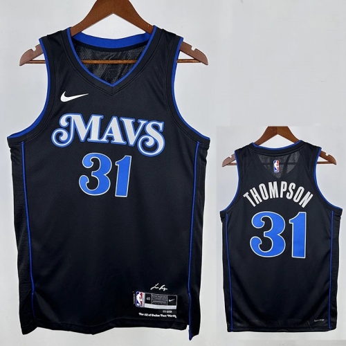 23/24 Dallas Mavericks THOMPSON #31 Black City Edition Top Quality Hot Pressing NBA Jersey城市版