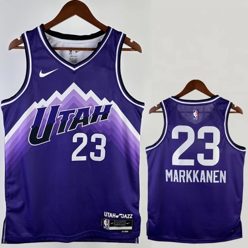 23/24 JAZZ MARKKANEN #23 Purple City Edition Top Quality Hot Pressing NBA Jersey