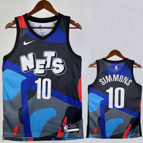 23/24 NETS SIMMONS #10 Blue Black City Edition Top Quality Hot Pressing NBA Jersey