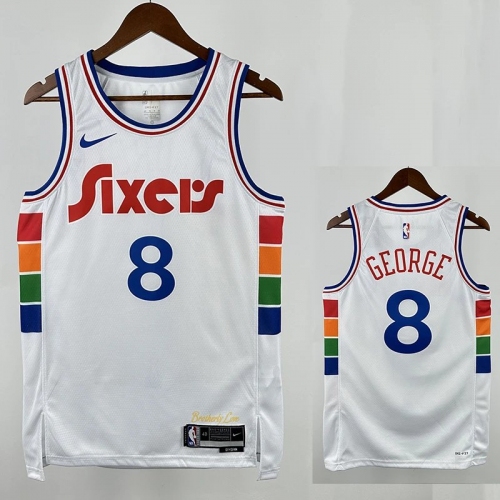24/25 76ERS GRORGE # 8 City Edition Top Quality Hot Pressing Retro NBA Jersey