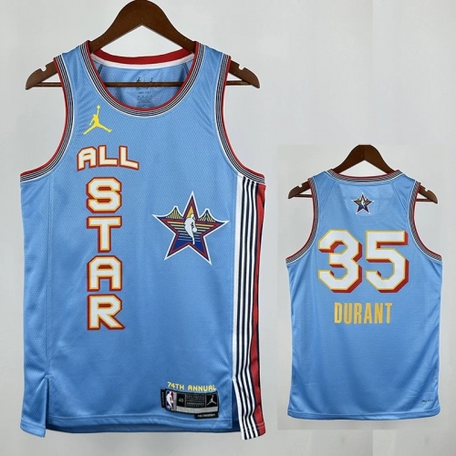 24/25 ALL-STAR DURANT #35 Light Blue Top Quality Hot Pressing NBA Jersey