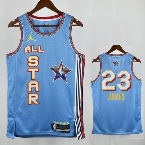 24/25 ALL-STAR JAMES # 23 Light Blue Top Quality Hot Pressing NBA Jersey