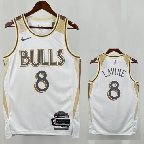 24/25 BULLS LAVINE #8 White City Edition Top Quality Hot Pressing NBA Jersey