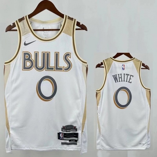 24/25 BULLS WHITE # 0 White City Edition Top Quality Hot Pressing NBA Jersey