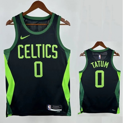 24/25 CELTICS TATUM #0 City Edition Top Quality Hot Pressing Retro NBA Jersey
