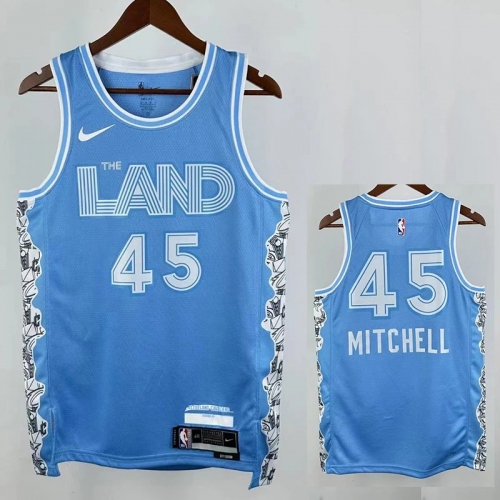 24/25 Cleveland Cavaliers MITCHELL #45 Blue City EditionTop Quality Hot Pressing NBA Jersey