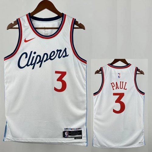 24/25 Clippers PUAL # 3 White Top Quality Hot Pressing NBA Jersey