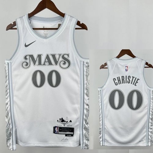 24/25 Dallas Mavericks CHRISTIE #00 White City Edition Top Quality Hot Pressing NBA Jersey